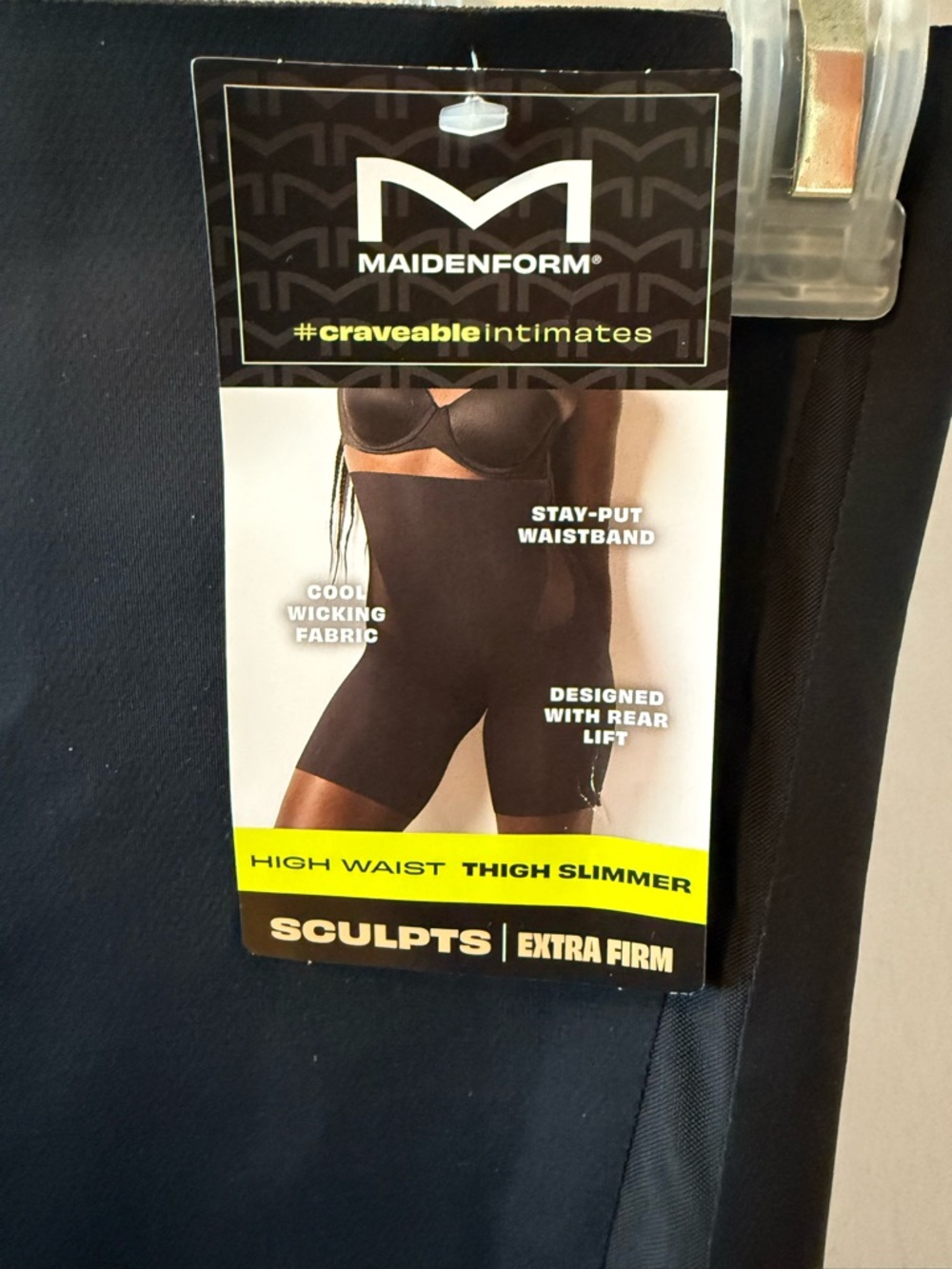 Maidenform Shapewear High Waist Thigh Slimmer Shorts Sculpts Black
Size XL NWT